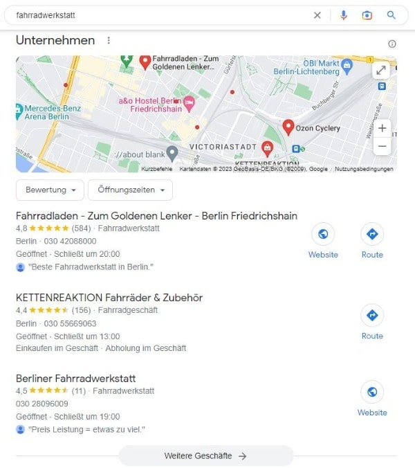 Local SEO für Fahrradwerkstätten