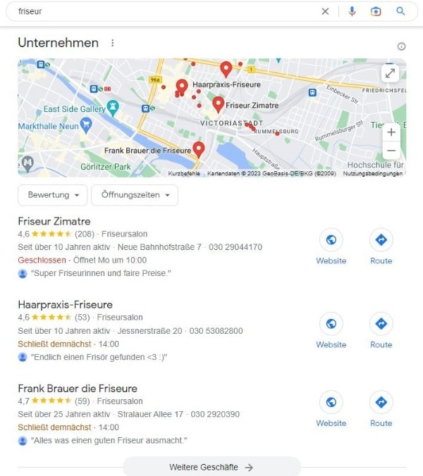 Local SEO für Friseur Google Maps