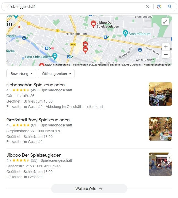 Website erstellen und Local SEO für Spielzeuggeschäft