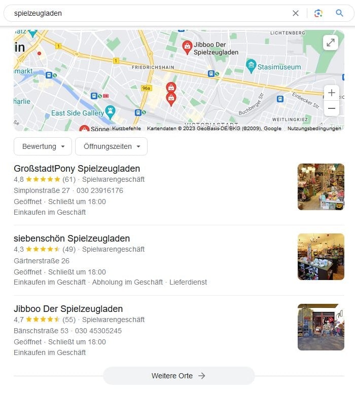 Website erstellen und Local SEO für Spielzeugladen