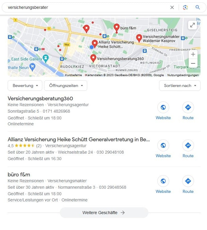 Website erstellen und Local SEO für Versicherungsberater