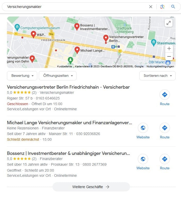 Website erstellen und Local SEO für Versicherungsmakler