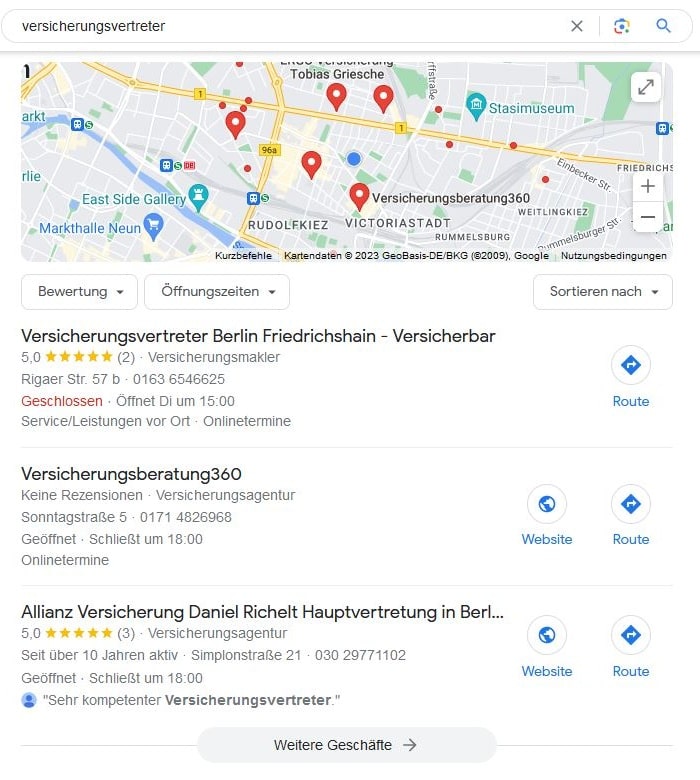 Website erstellen und Local SEO für Versicherungsvertreter