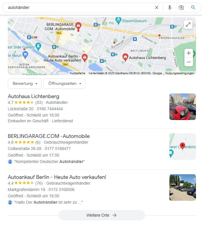 Website erstellen und Local SEO für Autohändler