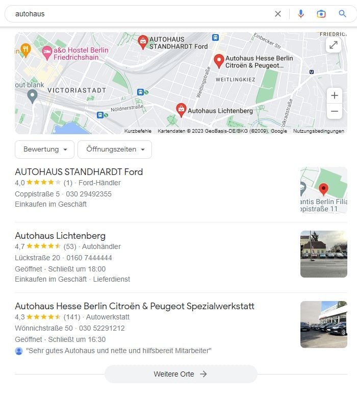 Website erstellen und Local SEO für Autohaus